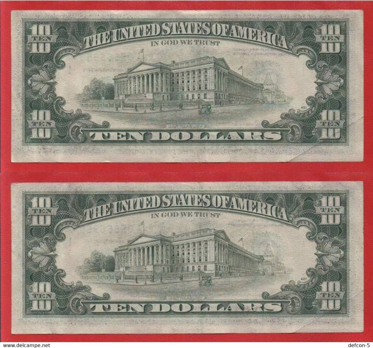 Top-Rarität ! STAR-Note: 2x 10 US-Dollar Fortlaufend [1988] > A05866959-...60* < 2. Lauf Mit 3.200.000 {$006-010} - Federal Reserve (1928-...)