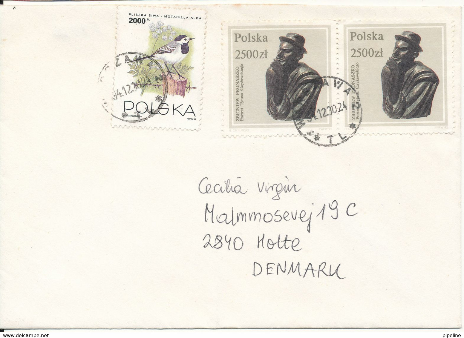 Poland Cover Sent To Denmark 30-12-1994 Topic Stamps The Flap On The Backside Of The Cover Is Missing - Covers & Documents