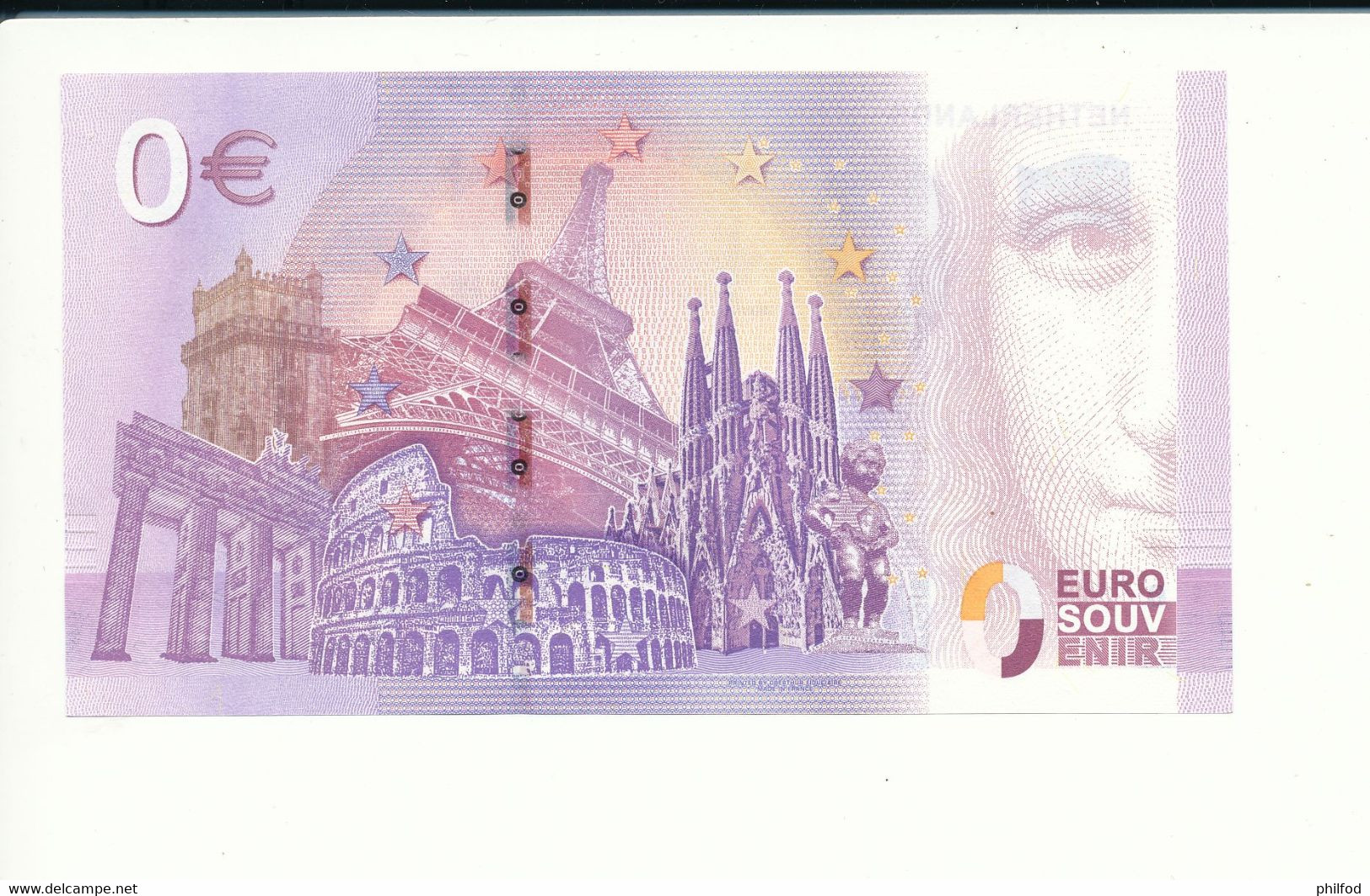 Billet Touristique 0 Euro - NETHERLANDS - MONDRIAAN - PEAQ - 2020-1 -  n° 3222 - Autres & Non Classés