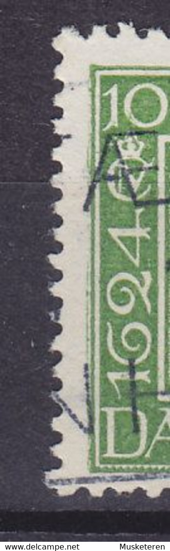 Denmark 1924 Mi. 132, 10 Øre König Christian IV. ERROR Variety 'Extra Green Colour Line' Left Margin, Double Printing - Errors, Freaks & Oddities (EFO)