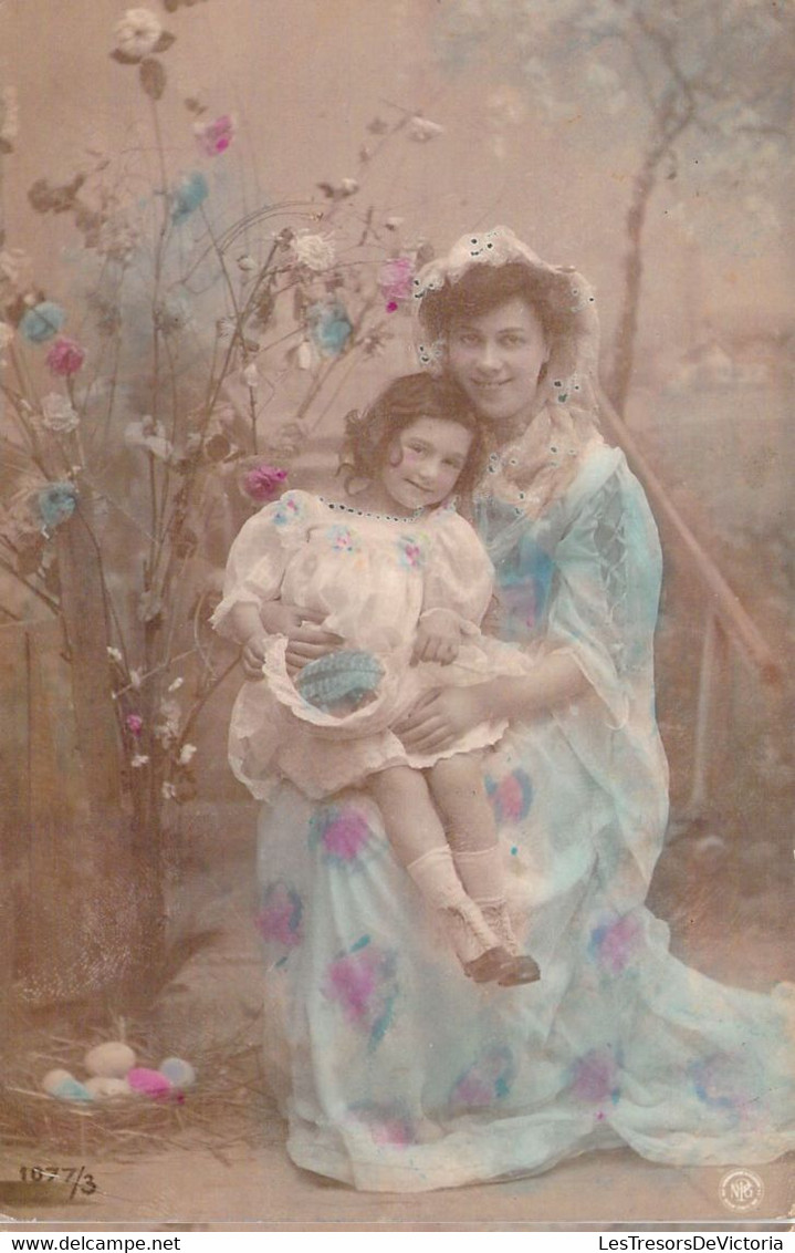 ENFANT - Fillette Et Sa Mère - Carte Postale Ancienne - Portraits