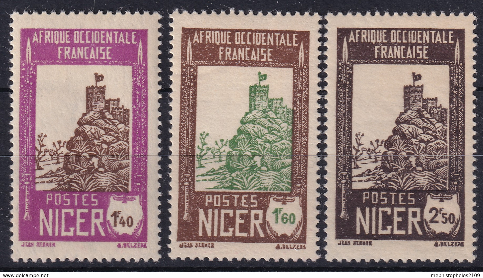 NIGER 1939/40 - MLH - YT 82, 83, 85 - Unused Stamps