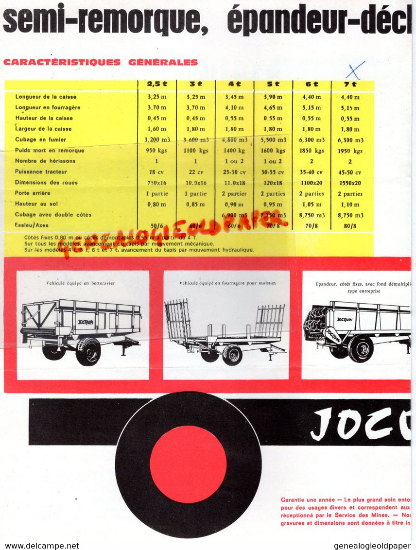 80- GAMACHES- RARE DEPLIANT JOQUIN FRERES -AGRICULTURE SEMI REMORQUE EPANDEUR-MOULIN BENOIT-15 RUE AMIENS- - Landwirtschaft