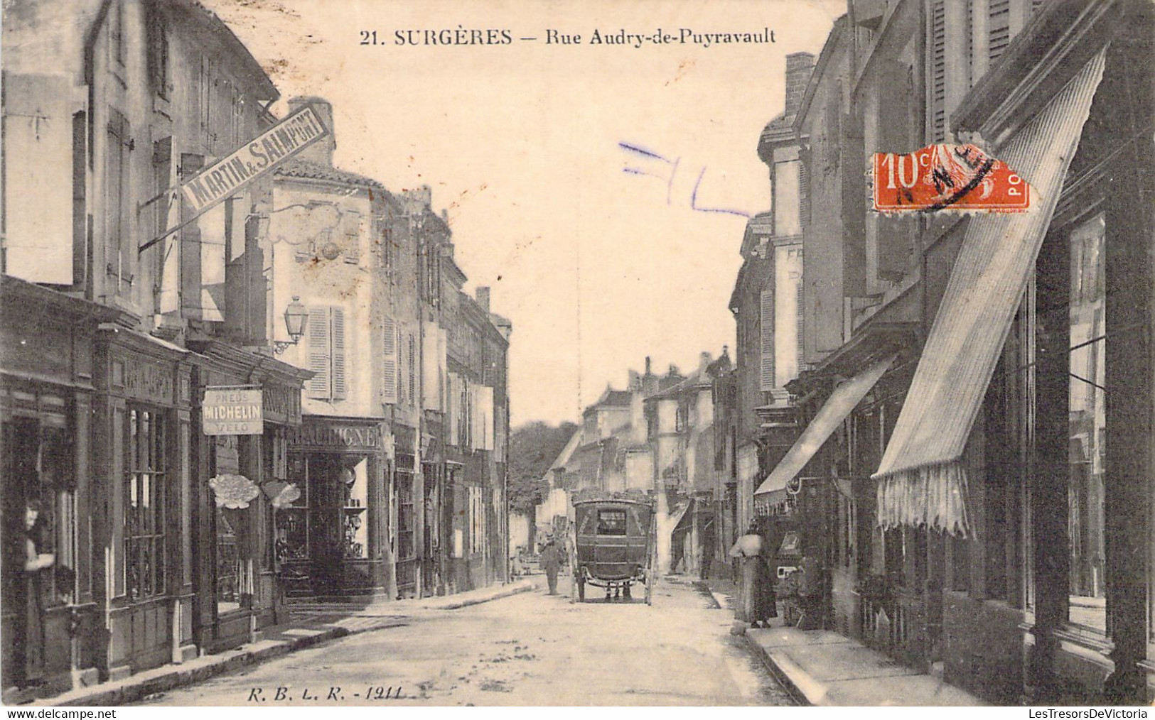 FRANCE - 17 - SURGERES - Rue Audry De Puyravault - RBLR 1911 - Carte Postale Ancienne - Surgères