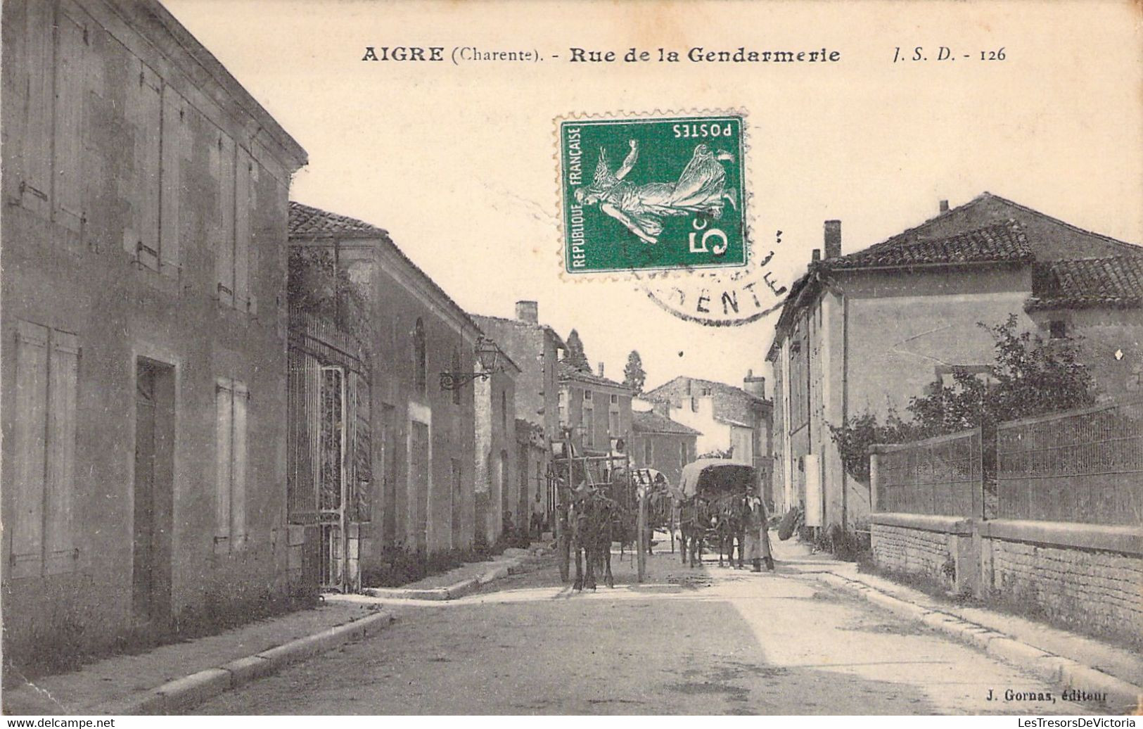 FRANCE - 17 - AIGRE - Rue De La Gendarmerie - ISD 126 - J Gornas éditeur - Carte Postale Ancienne - Sonstige & Ohne Zuordnung