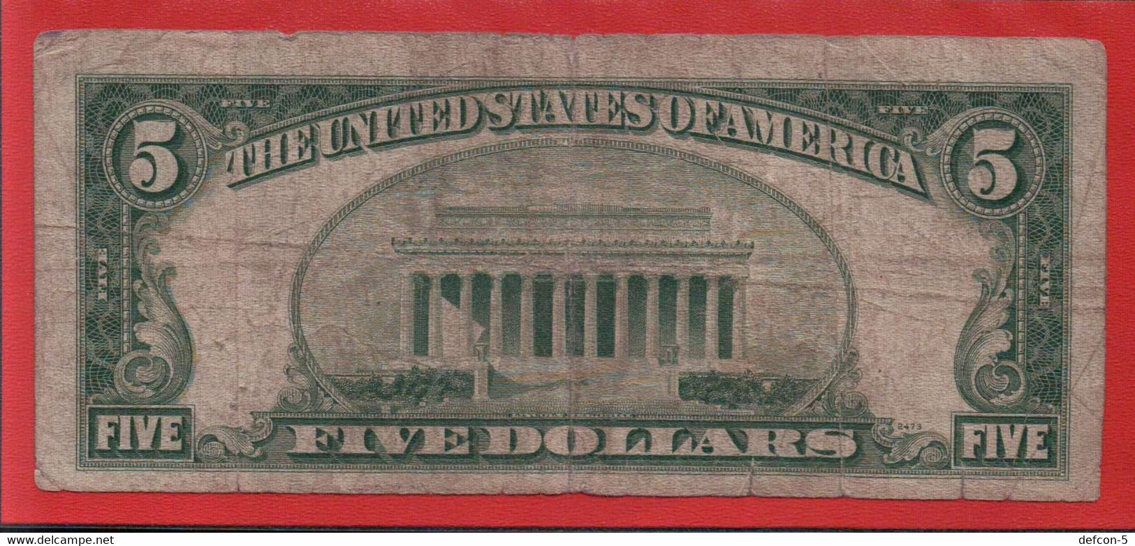Mega Top-Rarität ! Red-Seal-Note As Star-Note: 5 US-Dollar  [1953] > *11627145A < {$003-RED5} - Biglietti Degli Stati Uniti (1928-1953)