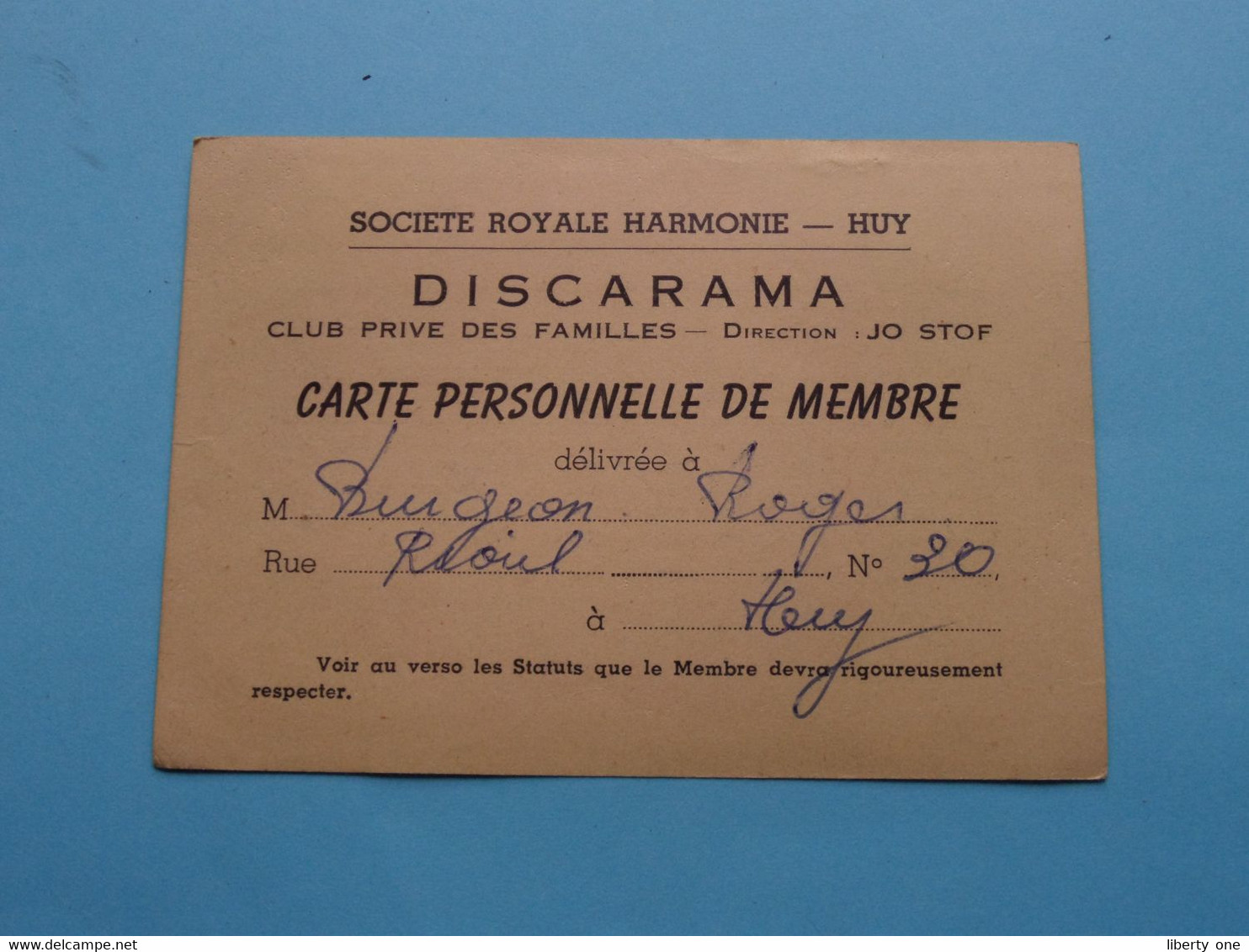 Societé Royale HARMONIE - HUY ( Thé Dansant Jo Stof ) 1957 ( Roger Burgeon HUY ) 2 Pcs.( For Grade, Please See Scans ) ! - Toegangskaarten