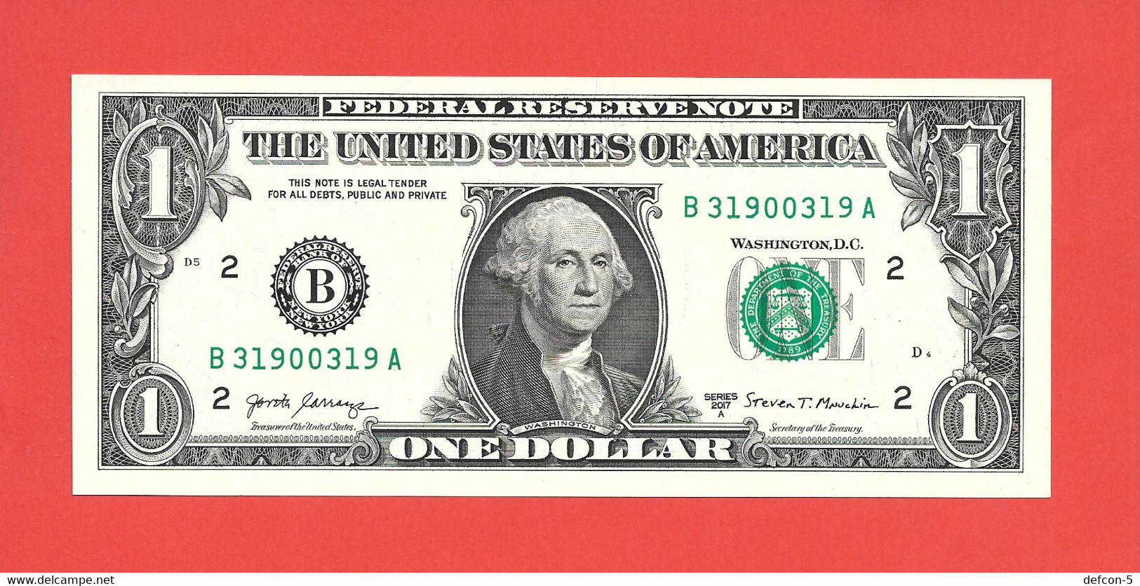 Top-Rarität ! REPEATER-Note: 1 US-Dollar [2017] > B31900319A < {$002-REP1} - National Currency
