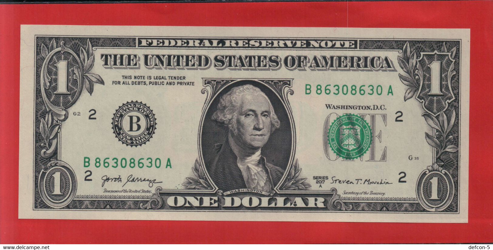 Top-Rarität ! REPEATER-Note: 1 US-Dollar [2017] > B86308630A < {$004-REP1} - Nationale Valuta