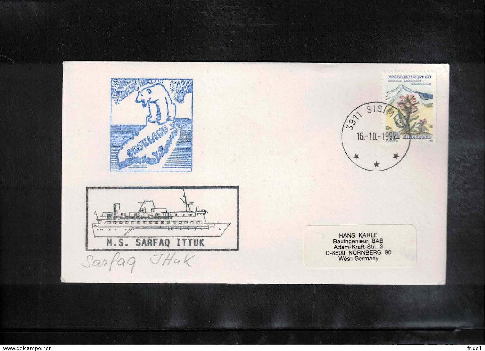Groenland / Greenland 1992 Ship SAQQIT ITTUK - Briefe U. Dokumente