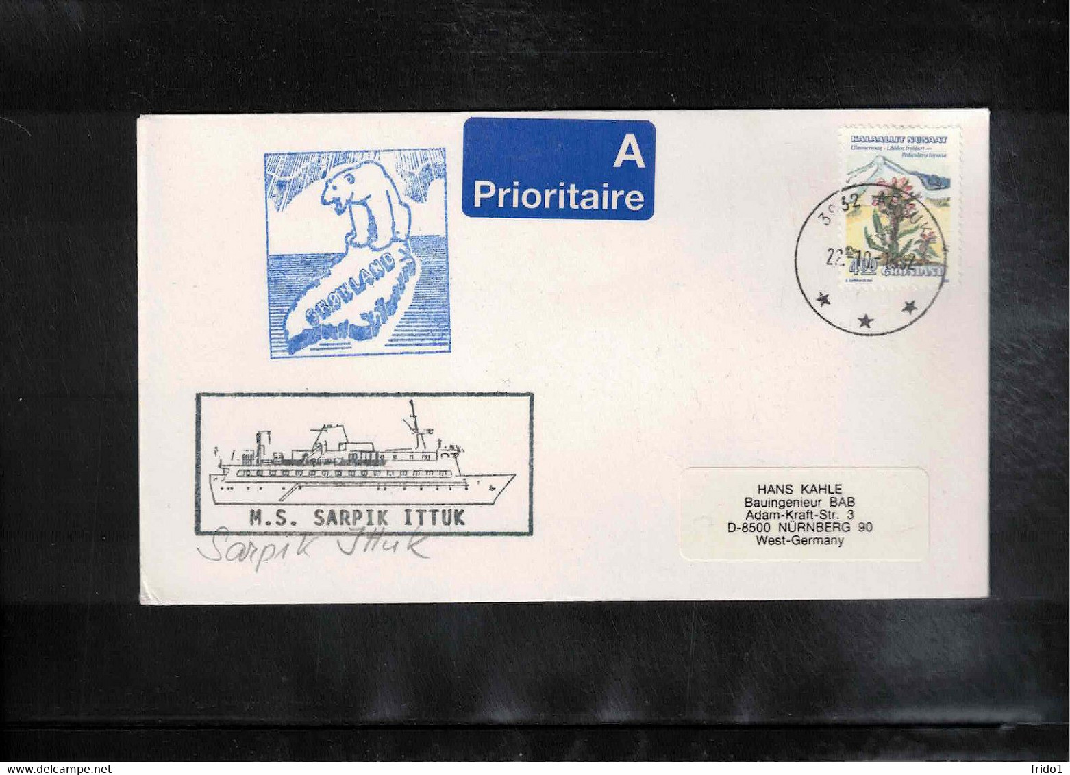 Groenland / Greenland 1992 Ship SAQQIT ITTUK - Storia Postale