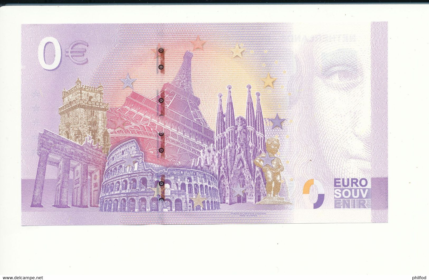 Billet Touristique 0 Euro - NETHERLANDS - IR. D.F. WOUDAGEMAAL WORLD HERITAGE - PEAE- 2020-2 - N° 2259 - Autres & Non Classés