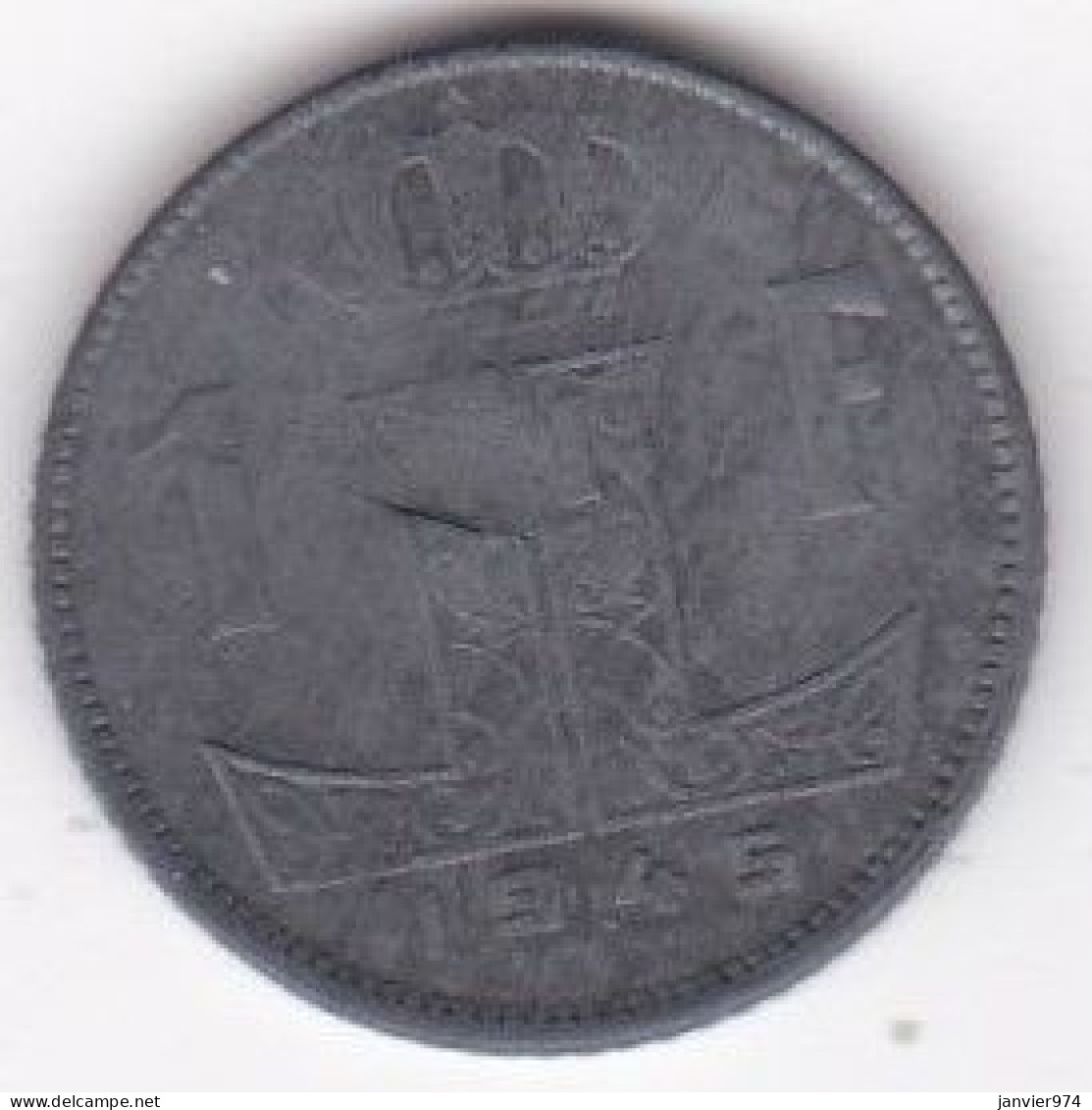 Belgique 1 Franc 1945 , Leopold III , En Zinc, KM# 128 - 1 Franc