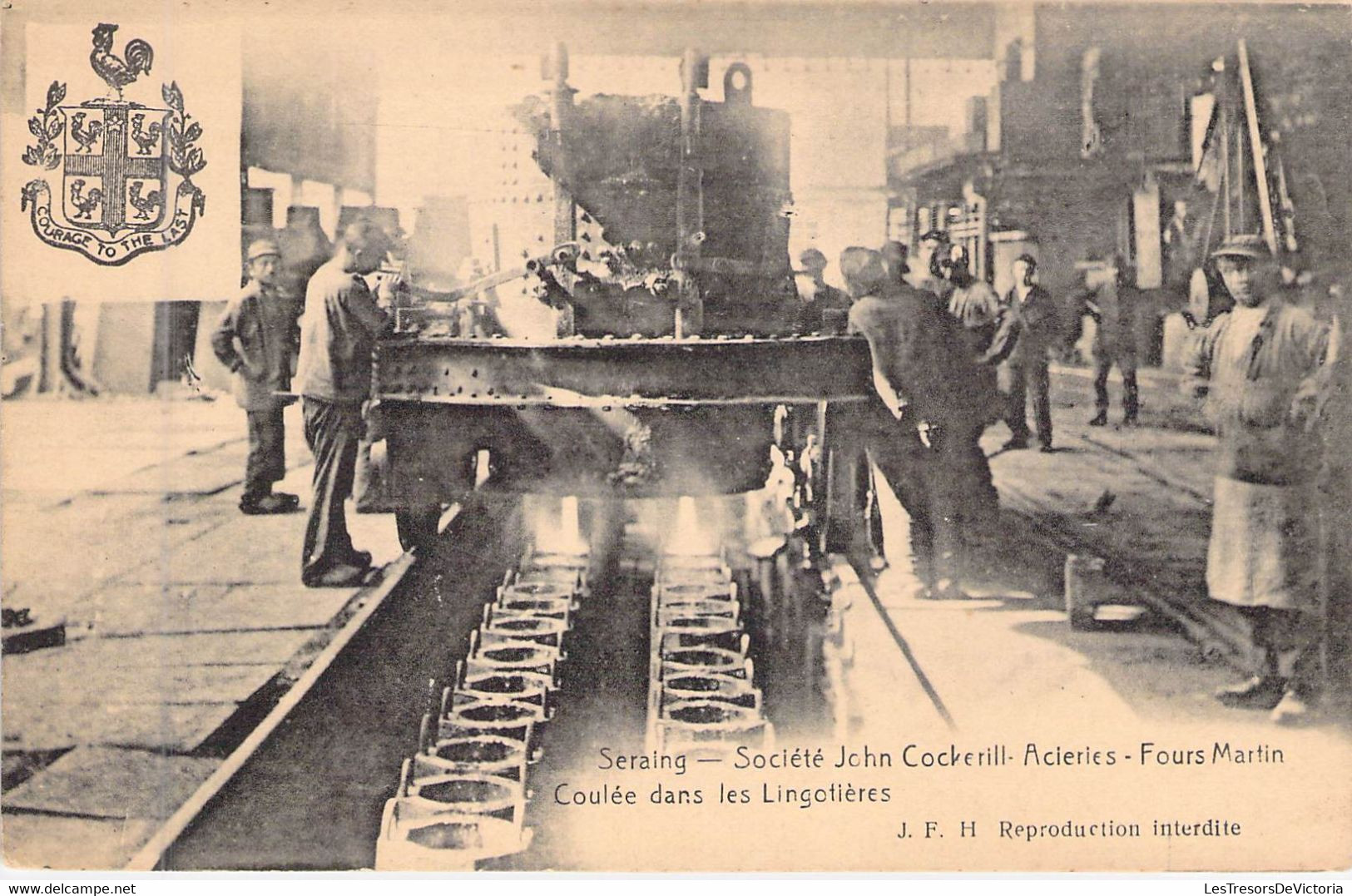 BELGIQUE - Seraing - Société John Cockerill  - Coulée Dans Les Ligotières - J.F.H - Carte Postale Ancienne - Seraing