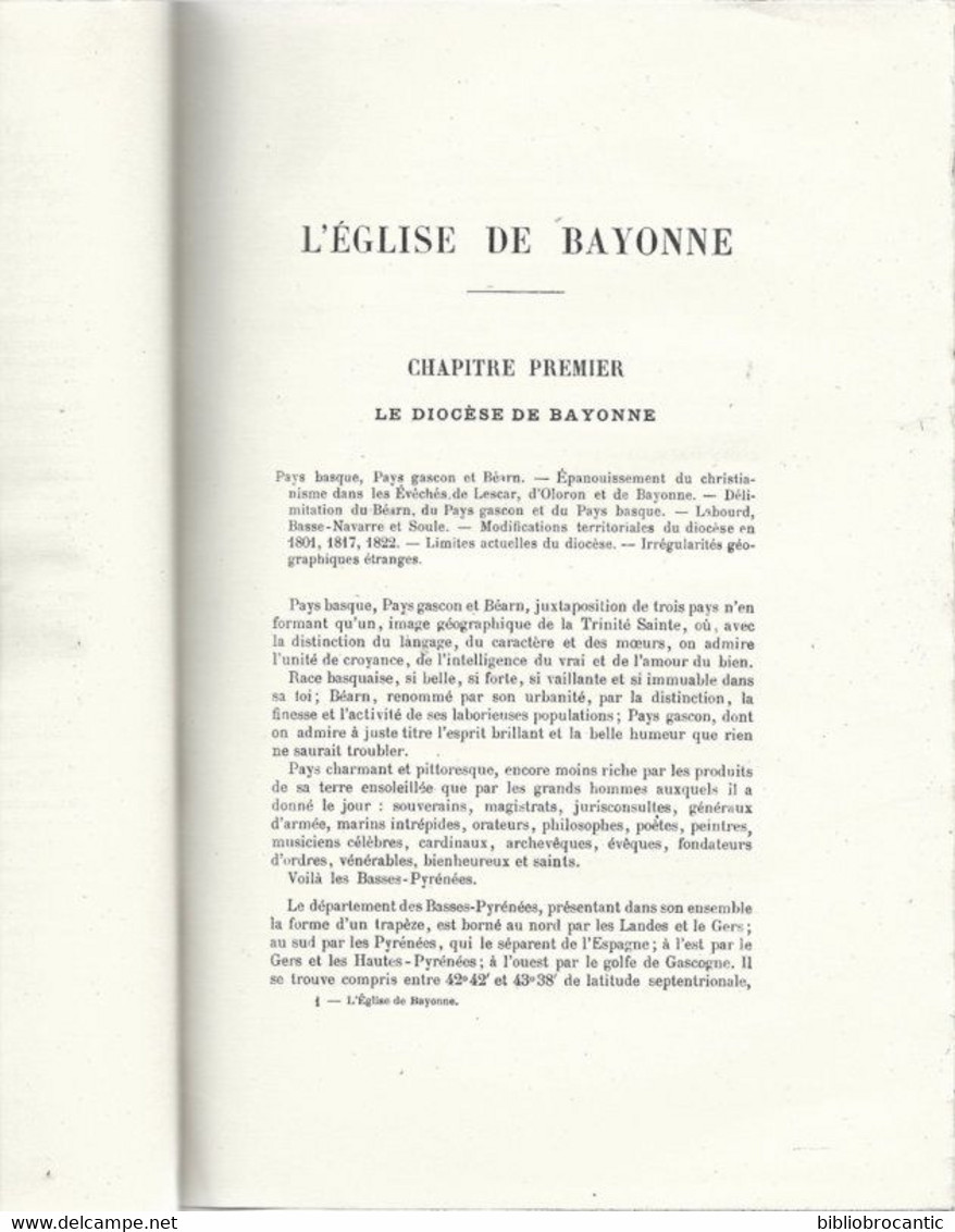 * L'EGLISE DE BAYONNE *Par Le Chanoine J.-B. DARANATZ + Dessin De CORREGE/ E.O. 1924 - Pays Basque