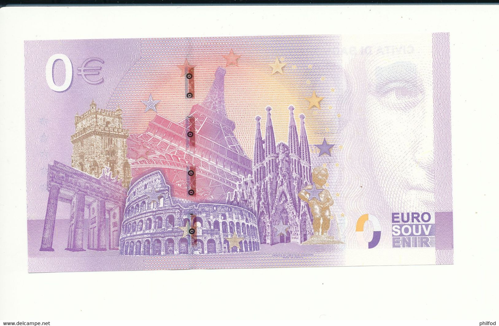 Billet Touristique 0 Euro -  CIVITA DI BAGNOREGIO - SEBZ- 2020-1 - ANNIV - N° 4140 - Autres & Non Classés