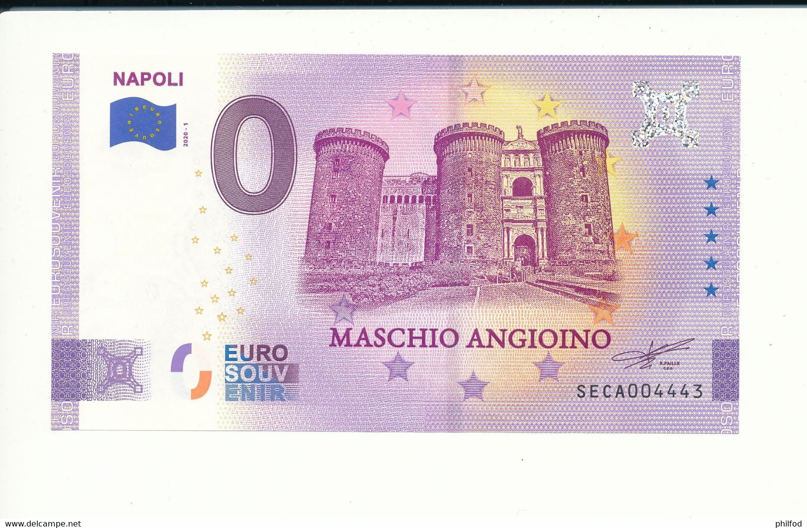 Billet Touristique 0 Euro - NAPOLI MASCHIO ANGIOINO - SECA- 2020-1 - ANNIV - N° 4443 - Autres & Non Classés