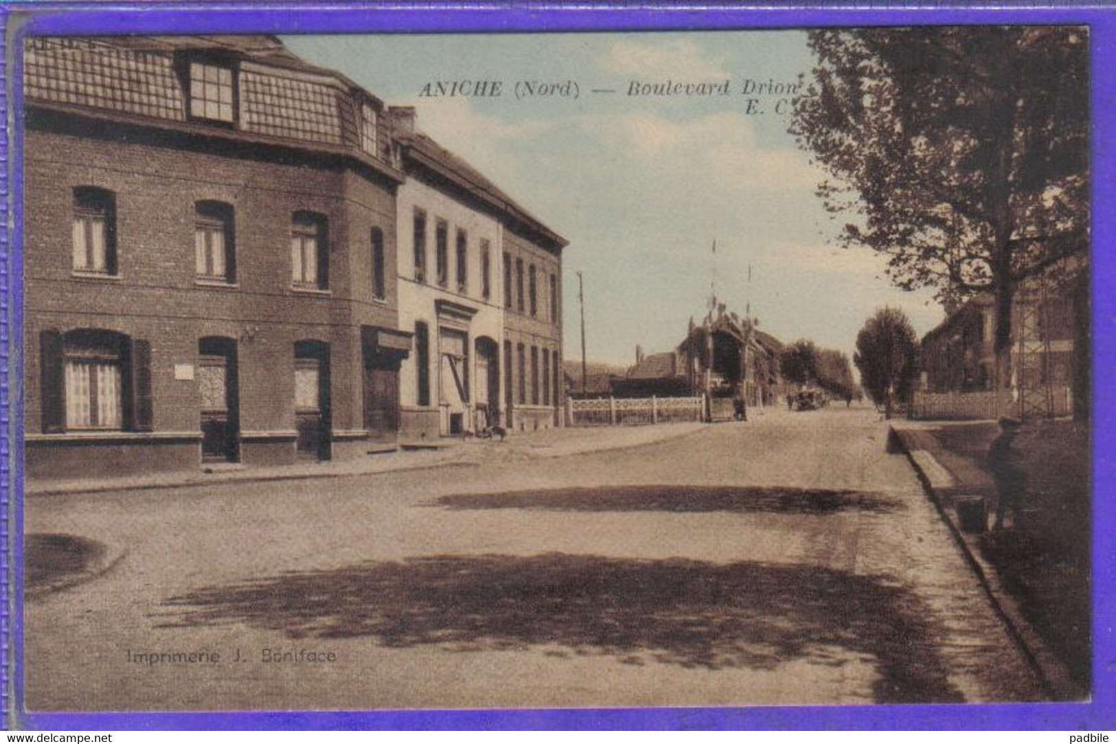 Carte Postale 59. Aniche  Passage à Niveau Boulevard Drion   Très Beau Plan - Aniche