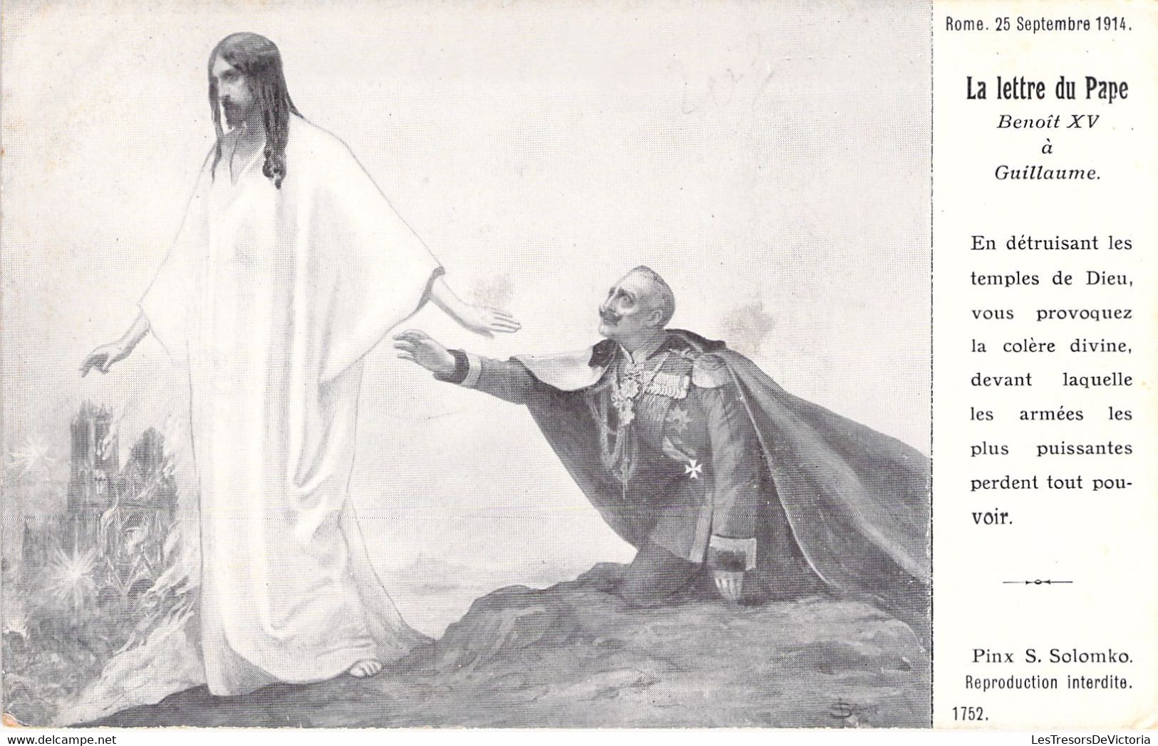 MILITARIA - Illustration - La Lettre Du Pape Benoît XV à Guillaume - Carte Postale Ancienne - Guerre 1914-18