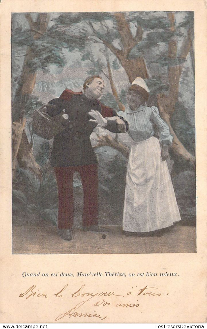 MILITARIA - Quand On Est Deux On Est Mieux - Théâtre Scène - Carte Postale Ancienne - Sonstige & Ohne Zuordnung