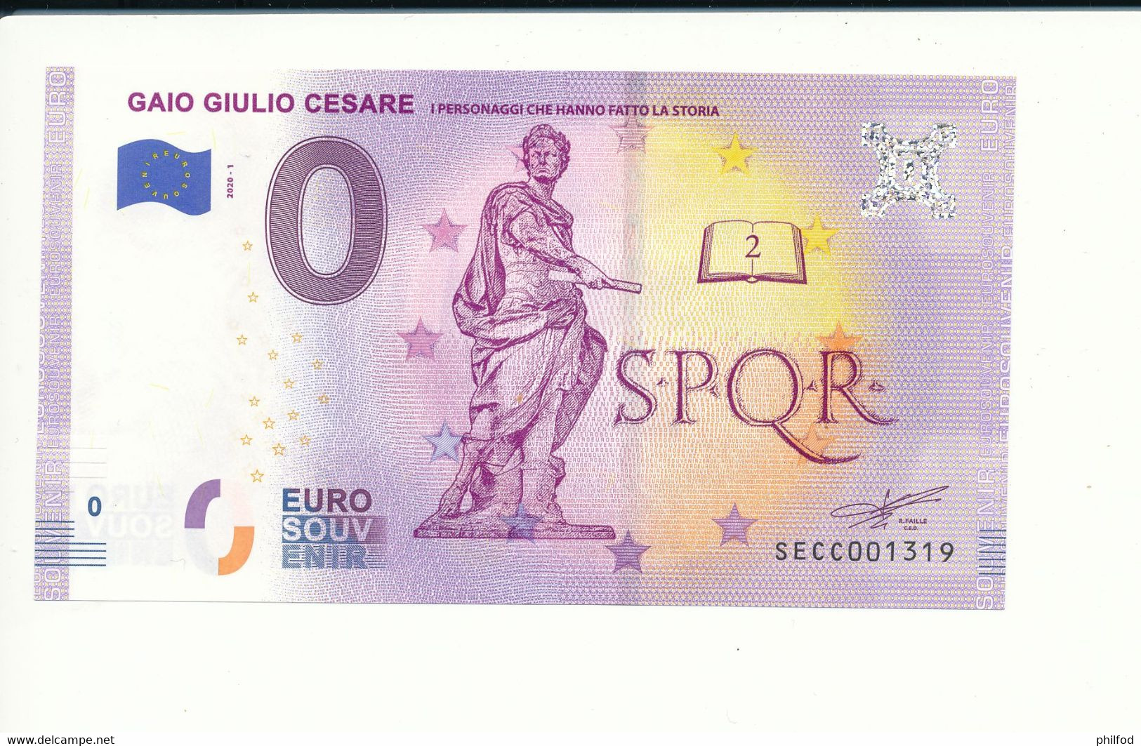 Billet Touristique 0 Euro - GAIO GIULIO CESARE I PERSONAGGI CHE HANNO FATTO LA STORIA - SECC- 2020-1 - N° 1319 - Autres & Non Classés