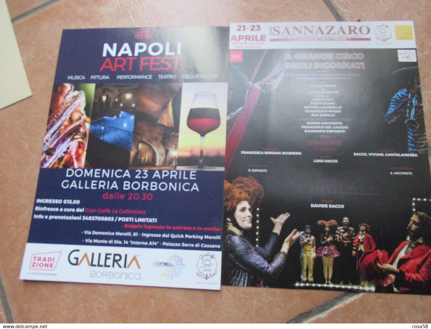 NAPOLI Art Festival Galleria Borbonica 23 Aprile  Il Grande Circo Degli Incornati - Programmes