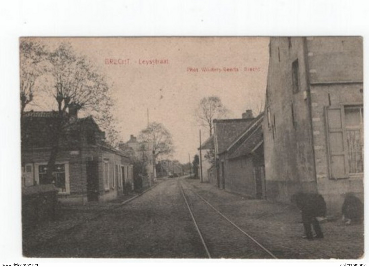 2 Oude Postkaarten Brecht Lessiusstraat Uitg. Hermans Leysstraat 1910 Uitg. Wouters - Brecht