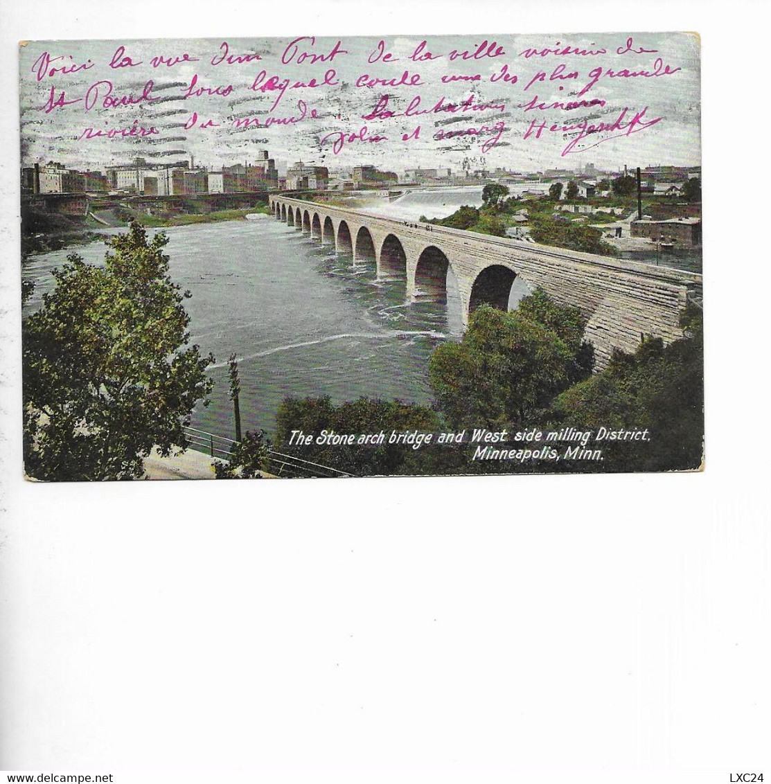 THE STONE ARCH BRIDGE AND WEST SIDE MILLING DISTRICT. MINNEAPOLIS. - Minneapolis