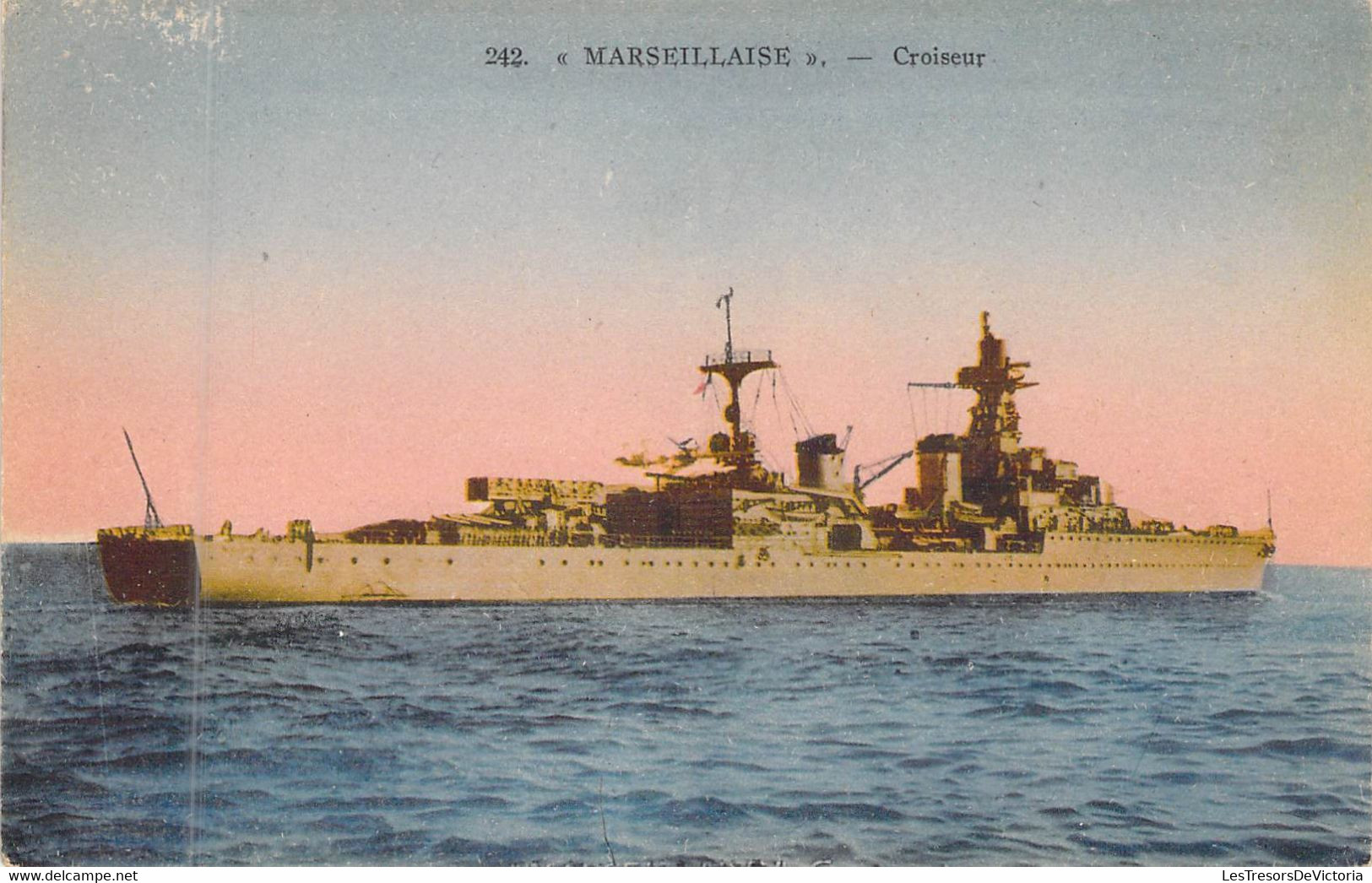 Thèmes - Transport - Bateau De Guerre - "MARSEILLAISE" - Croiseur - Carte Postale Ancienne - Oorlog