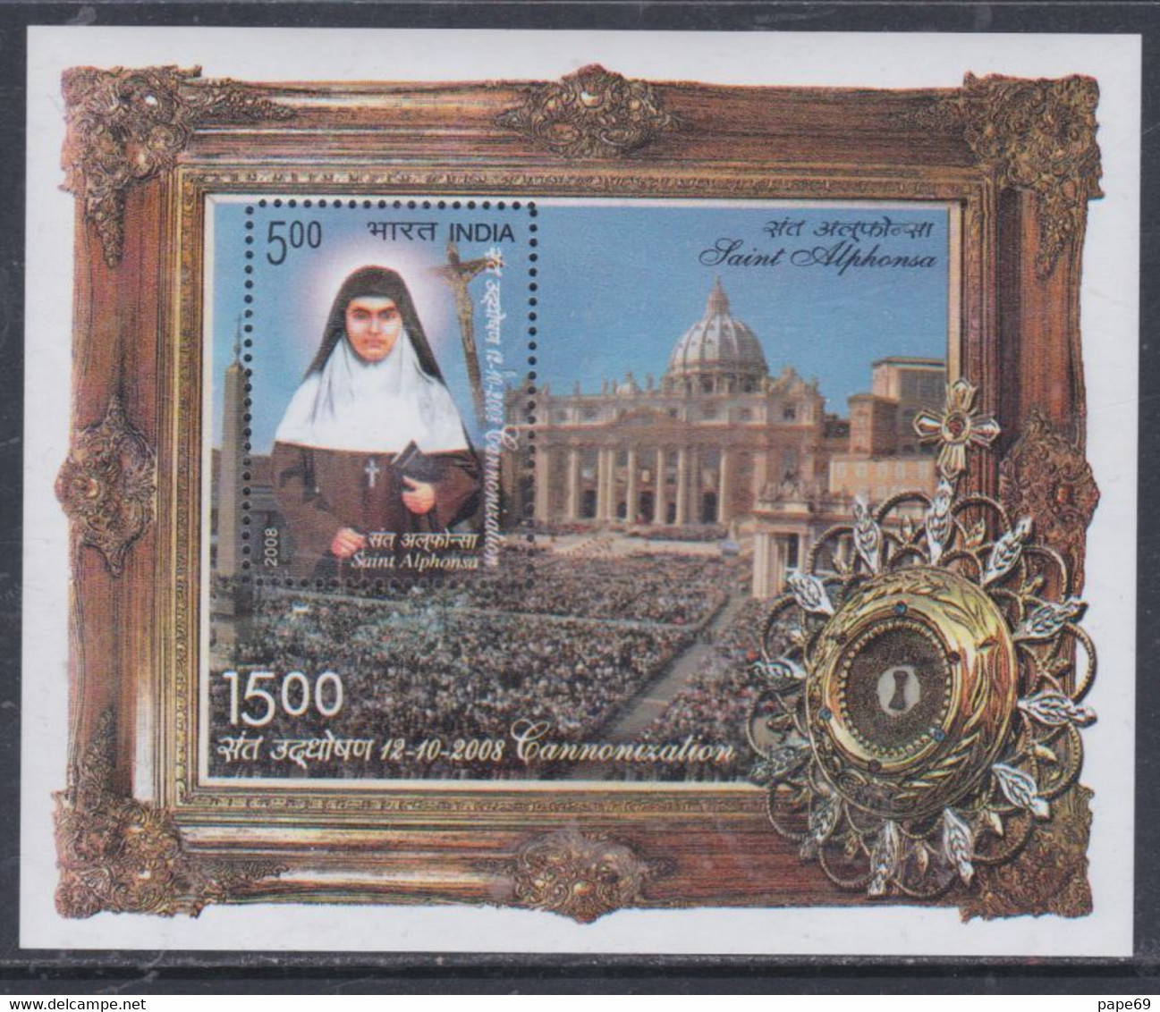 Inde BF N° 62  XX Canonisation De Sainte Alphonsa , Le Bloc Sans Charnière, TB - Blocchi & Foglietti