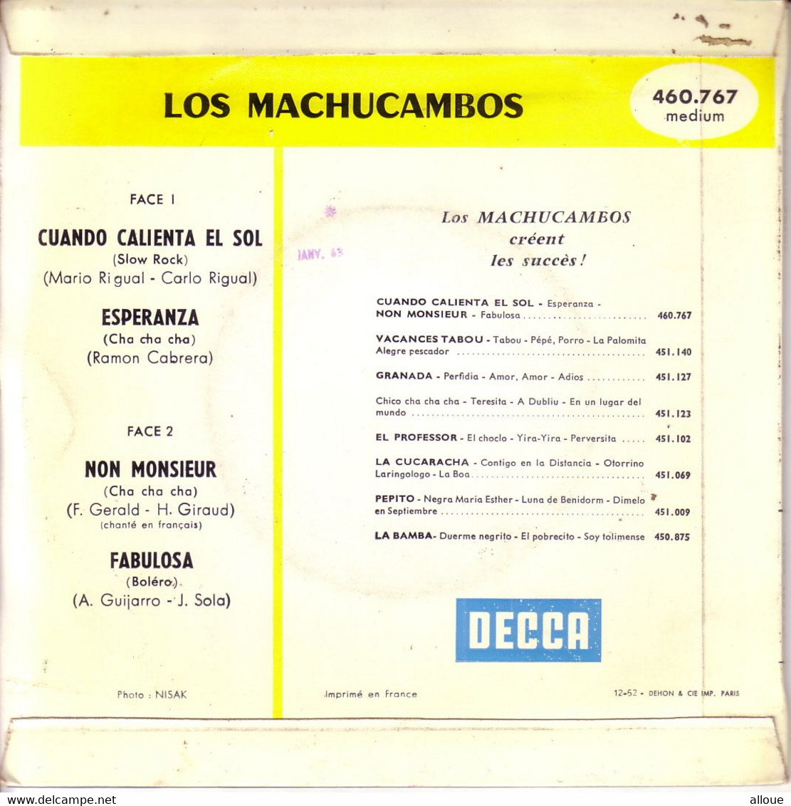 LOS MACHUCAMBOS FR EP  - CUANDO CALIENTA EL SOL + 3 - Musiques Du Monde