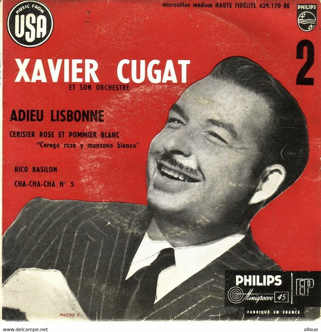 XAVIER CUGAT FRENCH EP - ADIEU LISBONNE + 3 - Musiques Du Monde