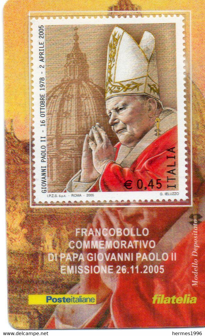 VATICANO      TESSERA    TELEFONICA    CON   FRANCOBOLLO   PAPA   GIOVANNI   PAOLO  II - Storia Postale