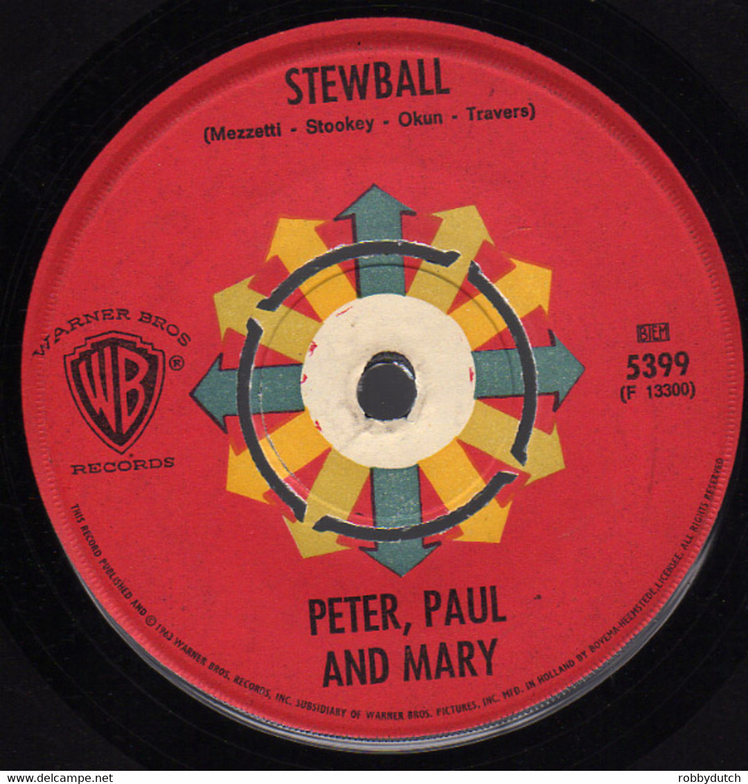 * 7" *  Peter, Paul And Mary - Stewball  (Holland 1963) - Country Y Folk