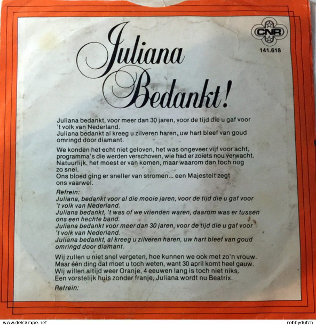 * 7" *  Willy Alberti - Juliana Bedankt. - Sonstige - Niederländische Musik