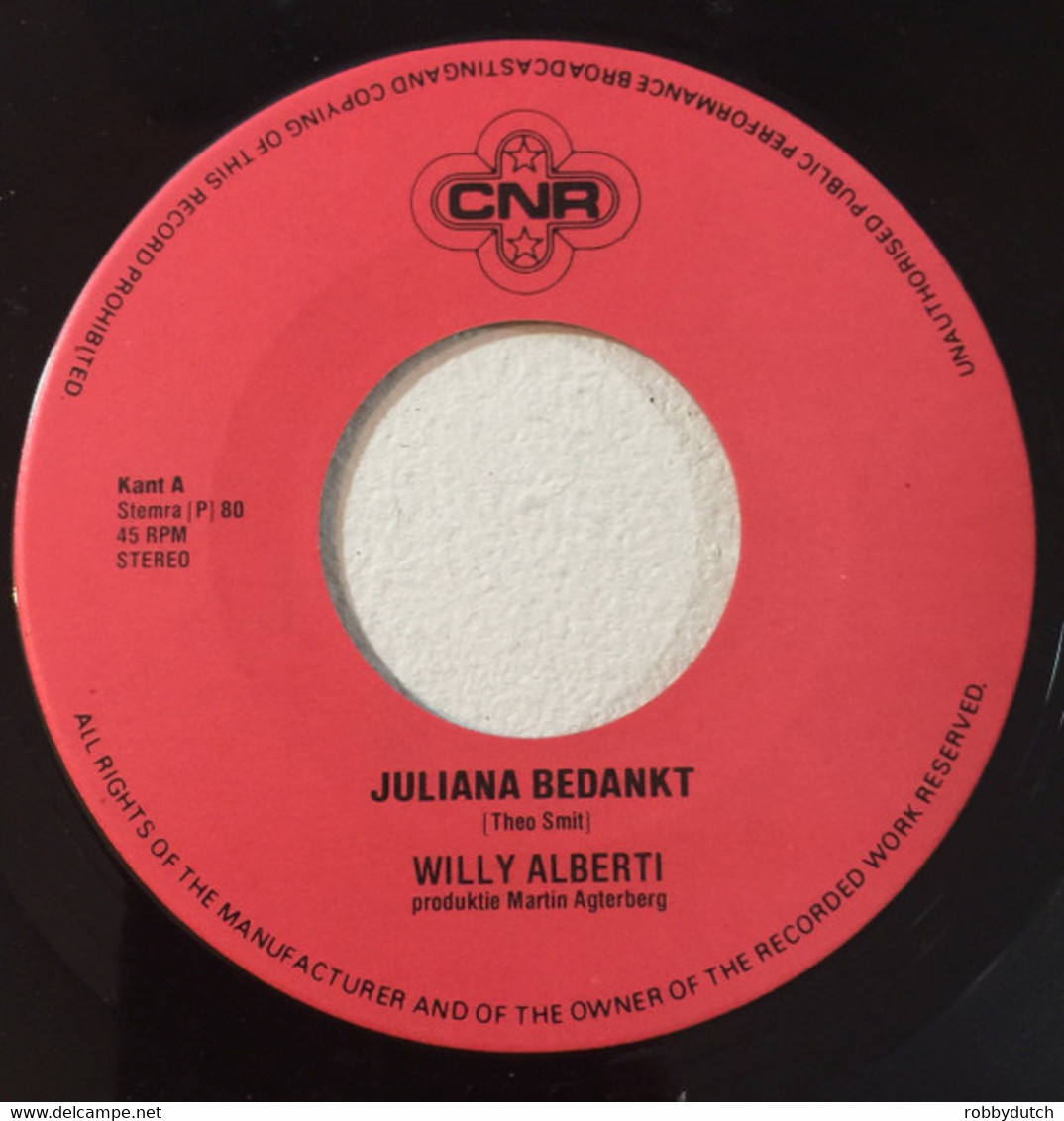 * 7" *  Willy Alberti - Juliana Bedankt. - Autres - Musique Néerlandaise