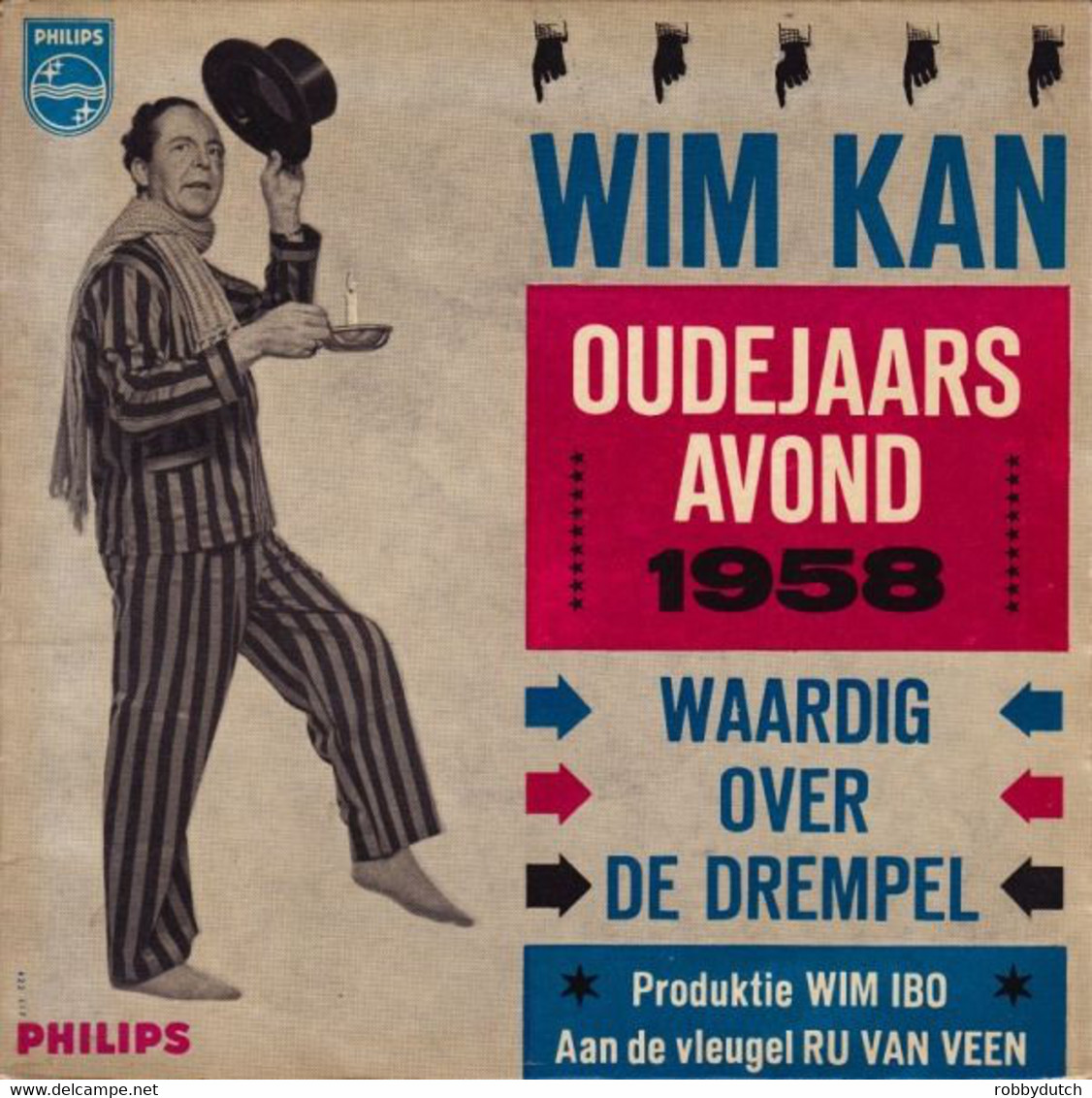 * 7" EP *  WIM KAN - OUDEJAARSAVOND 1958: WAARDIG OVER DE DREMPEL (Holland 1959 EX-) - Humor, Cabaret