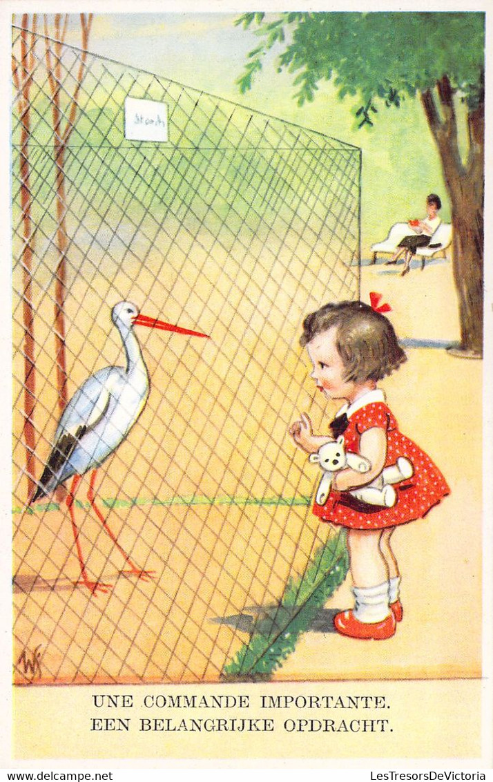 HUMOUR - Une Commande Importante - Une Enfant Fait Sa Demande à La Cigogne  - Carte Postale Ancienne - Humor