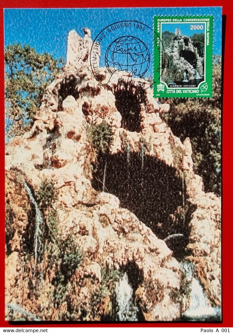 VATICANO VATIKAN VATICAN 1995 FONTANA AQUILONE GIARDINI VATICANI VATICAN GARDENS MAXIMUM CARD - Covers & Documents