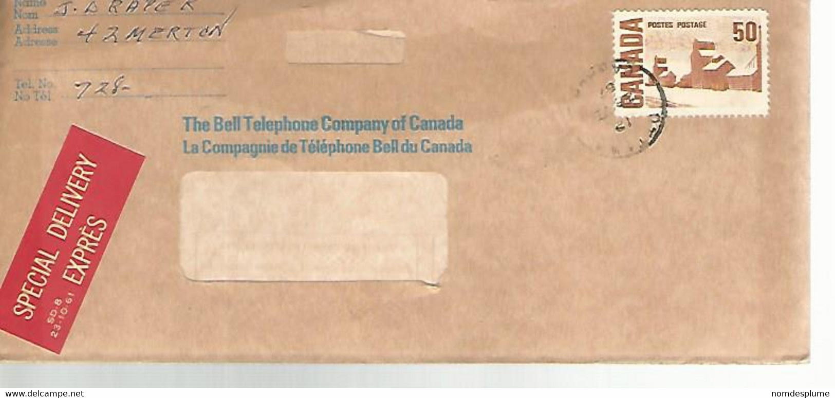 57789) Canada Special Delivery  Ottawa 1967 Postmark Cancel - Special Delivery