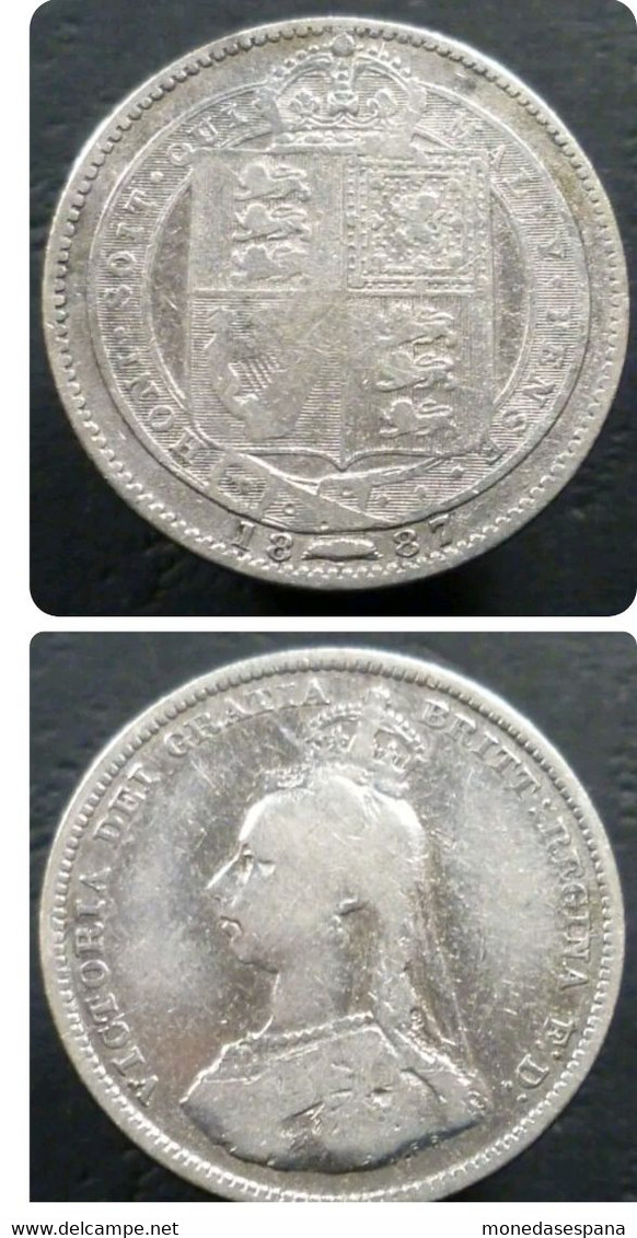 1 Shilling 1887 Great Britain Reino Unido Silver - I. 1 Shilling