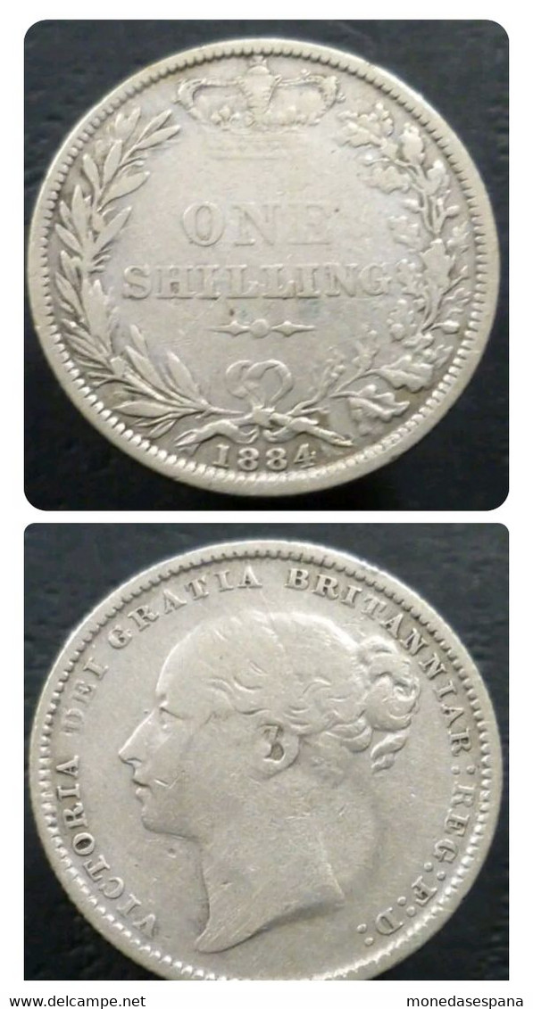 1 Shilling 1884 Great Britain Reino Unido Silver - I. 1 Shilling