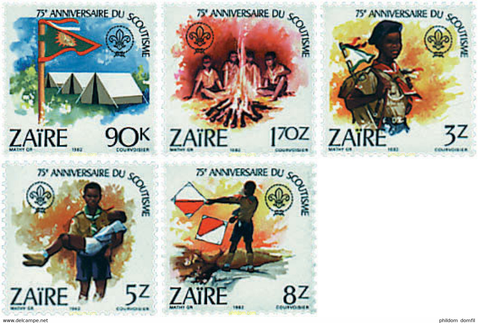 39958 MNH ZAIRE 1982 75 ANIVERSARIO DEL ESCULTISMO - 1980-1989