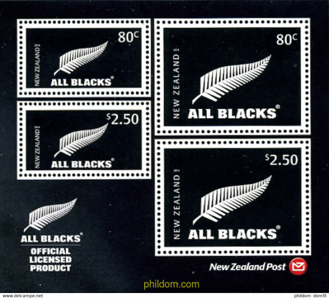 343809 MNH NUEVA ZELANDA 2014 ALL BLAKS - Plaatfouten En Curiosa