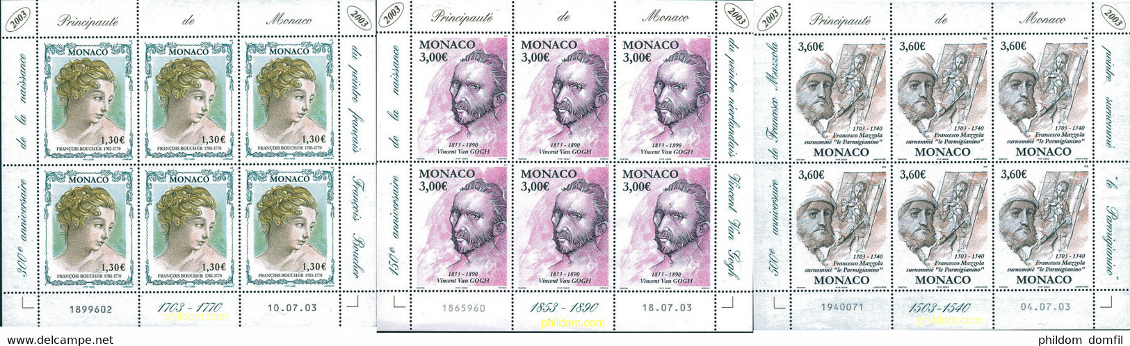 127707 MNH MONACO 2003 ANIVERSARIOS DE PINTORES - Otros & Sin Clasificación