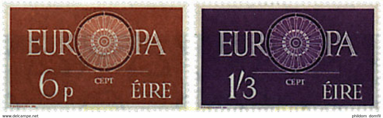 327284 HINGED IRLANDA 1960 EUROPA CEPT. RUEDA CON 19 RADIOS - Collezioni & Lotti