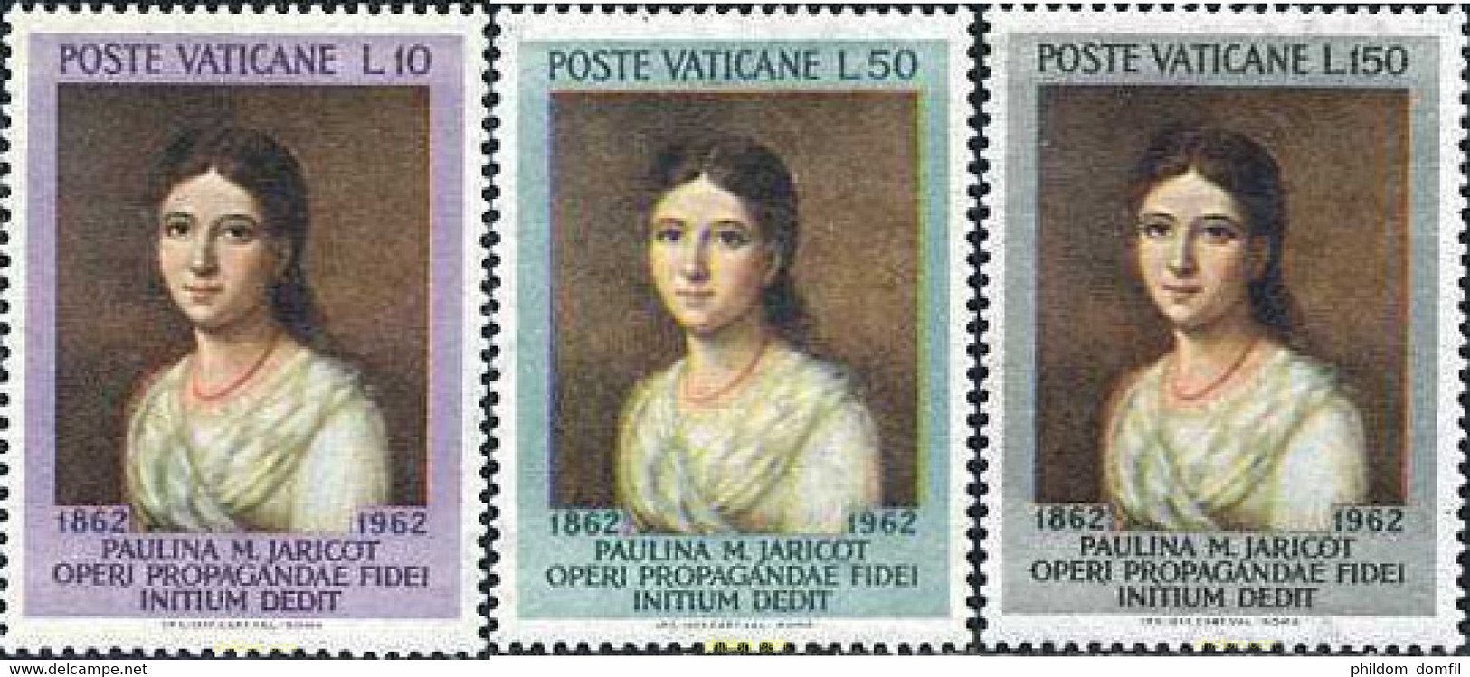 684263 HINGED VATICANO 1962 CENTENARIO DE LA MUERTE DE PAULINE MARIE JARICOT - Usados