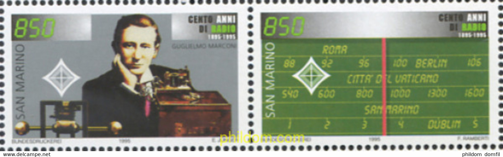 6924 MNH SAN MARINO 1995 CENTENARIO DE LA RADIO - Oblitérés