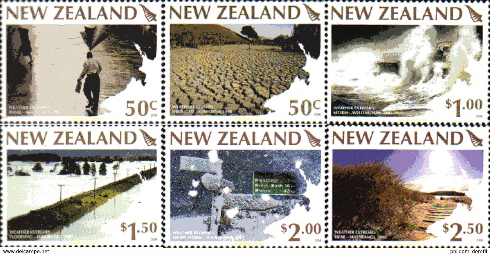 236452 MNH NUEVA ZELANDA 2008 INCLEMENCIAS METEOROLOGICAS - Abarten Und Kuriositäten