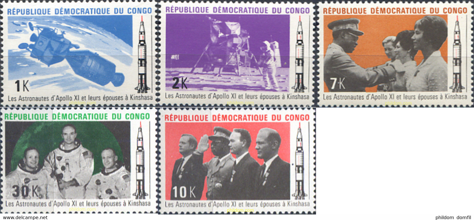 303088 MNH CONGO EX-BELGA 1970 LOS ASTRONAUTAS DEL APOLO XI - Autres & Non Classés